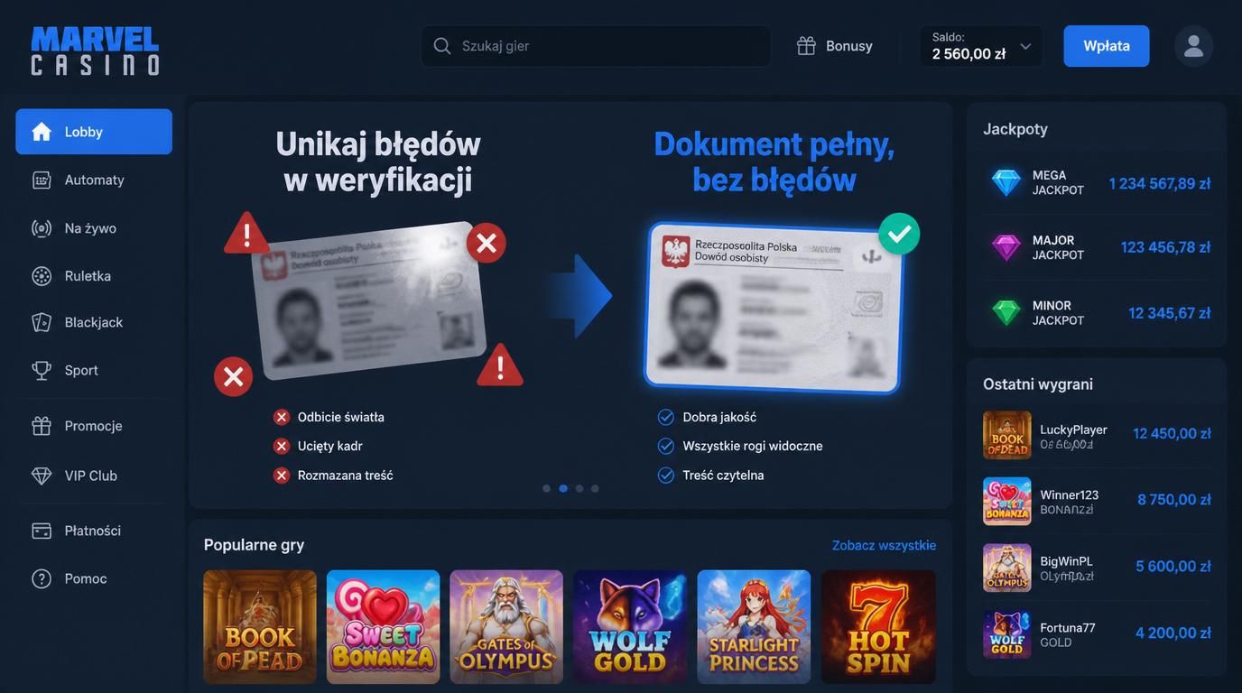 Dokument z uciętym kadrze, odbicie światła, błędy w weryfikacji